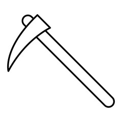 Vector Scythe Outline Icon Design