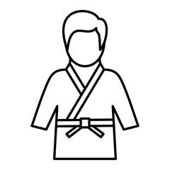Vector Karate Master Outline Icon Design