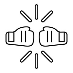 Obraz premium Vector Fist Fight Outline Icon Design