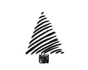 Christmas tree design, vector set.	
