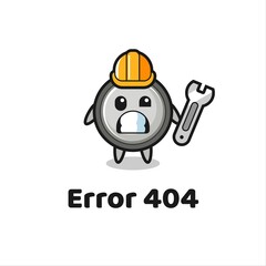 error 404 with the cute button cell mascot