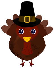 Thanksgiving turkey wearing a Pilgrim hat