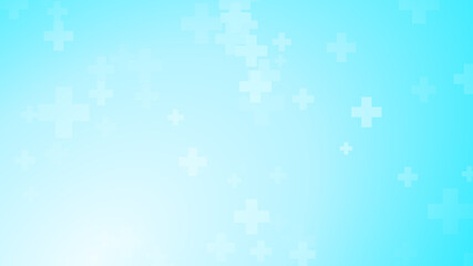 Medical health blue cross pattern background. Abstract healthcare technology and science concept.