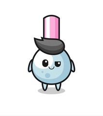 cotton bud cartoon with an arrogant expression