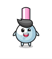 illustration of an cotton bud character with awkward poses
