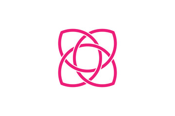 pink celtic knot logo design.