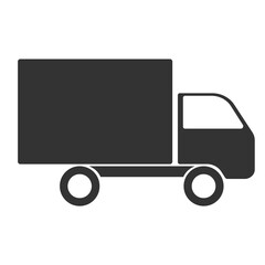 Fototapeta premium Delivery cargo truck. Lorry truck. Black icon design. 