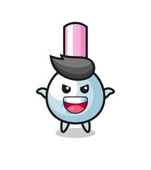 Obraz premium the illustration of cute cotton bud doing scare gesture