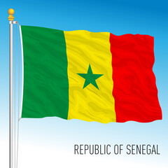 Senegal official national flag, african country, vector illustration