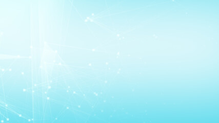Fototapeta premium Abstract blue white polygon tech network with connect technology background. Abstract dots and lines texture background. 3d rendering.