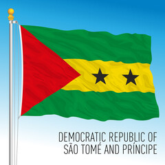 Sao Tome and Principe official national flag, african country, vector illustration