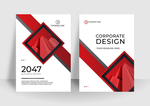Modern red cover design set. Luxury creative line pattern in premium colors: red grey white. Formal vector for notebook cover, business poster, brochure template, magazine layout, corporate report
