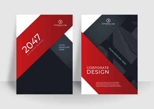 Modern red cover design set. Luxury creative line pattern in premium colors: red grey white. Formal vector for notebook cover, business poster, brochure template, magazine layout, corporate report