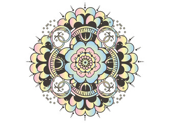 rundes Mehndi Ornament im Henna Tattoo Stil