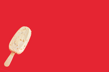 ice cream ice lolly popsicle chocolate walnut sweet dessert healthy meal snack copy space food background rustic top view