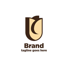 simple tulip flower logo, for brands and companies