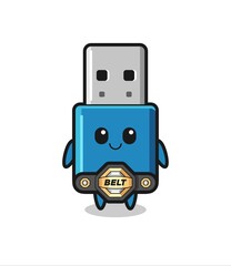 Fototapeta premium the MMA fighter flash drive usb mascot with a belt