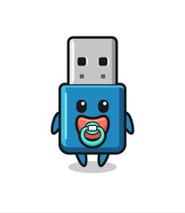 baby flash drive usb cartoon character with pacifier