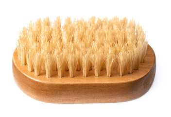 one boar bristles brush isolated on white background