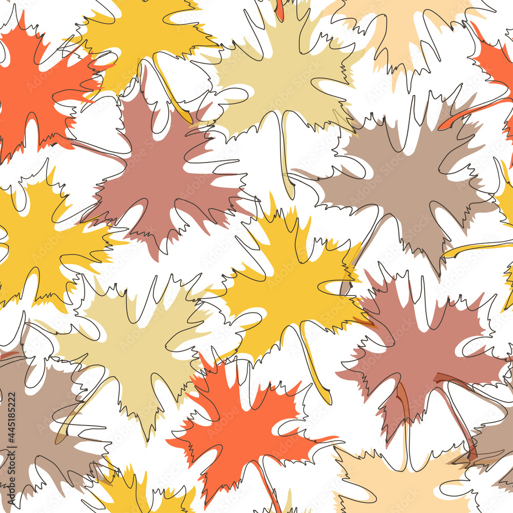 Poster colorful maple fall leaves seamless pattern