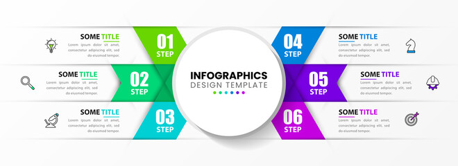 Infographic design template. Creative concept with 6 steps
