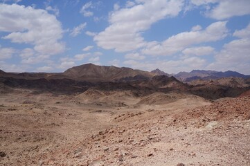Hiking on  Tzfahot mountain near Eilat, South Israel