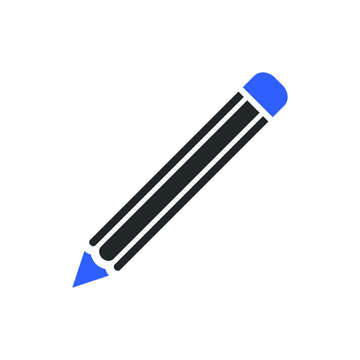 blue pencil isolated on white