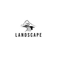 Fototapeta premium Landscape logo design illustration vector template