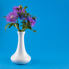image of a vase with beautiful flowers close-up
