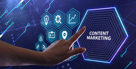 Business, Technology, Internet and network concept. Digital Marketing content planning advertising strategy concept