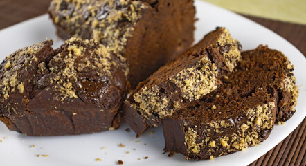 image of delicious birthday cake on a plate