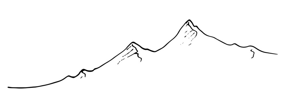 Mountain slalom skier silhouette sketch on white Vector Image