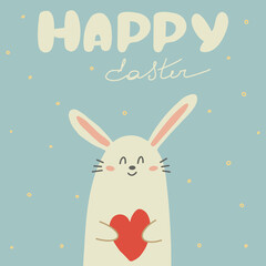 Happy Easter greeting card. Vector design for banner, postcard, packaging.