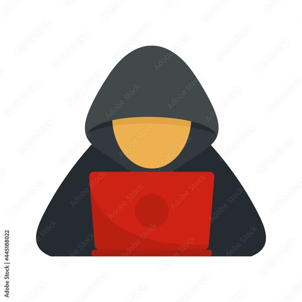 Aufkleber cyber hacker icon flat isolated vector