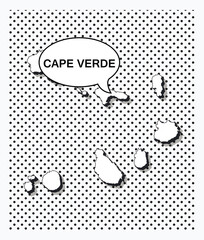 Pop art map of cape verde