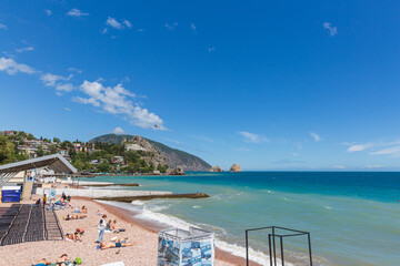 Fototapeta na wymiar View of Gurzuf in the Crimea