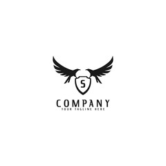 shield eagle logo design. logo template