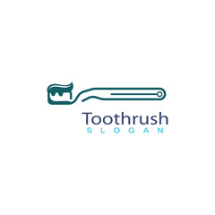 Tooth brush with toothpaste icon trendy silhouette modern style design