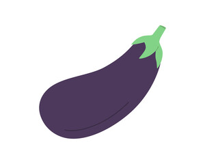 Vector eggplant isolated on white. Vegetable Ingredient for food.