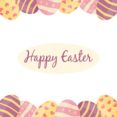 Easter card Easter eggs on a white background Cartoon style Vektor Illustration