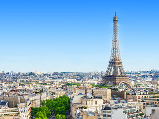 パリ　凱旋門から眺めるエッフェル塔 - obrazy, fototapety, plakaty