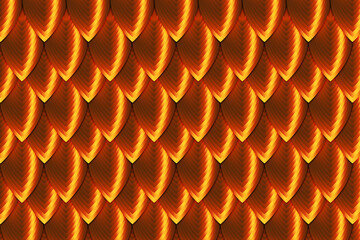 Abstract gold dragon scale background. Image fish skin copper color.