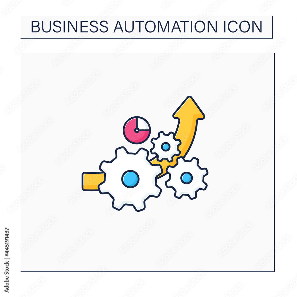 Poster increased efficiency color icon. doing tasks successfully, without wasting time. improve its competi