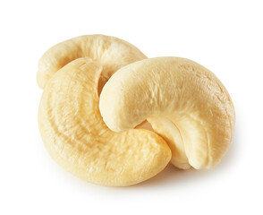 Cashew nuts kernel isolated on white background