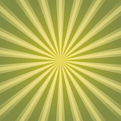 Sunlight abstract background. Green color burst background. Vector illustration. Sun beam ray sunburst
