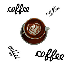 a cup of coffee, coffee is loved by many, delicious coffee in a beautiful cup, coffee with foam, cappuccino coffee, coffee with foam with a painted heart, coffee, drink, tonic drink, a drink for cheer