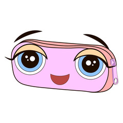 school supplies, pencil case with eyes