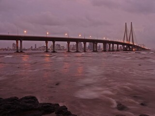 Fototapeta na wymiar Bandra–Worli Sea Link,mumbai,maharashtra,india