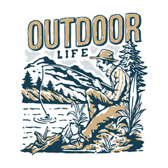 Outdoor fishing illustration