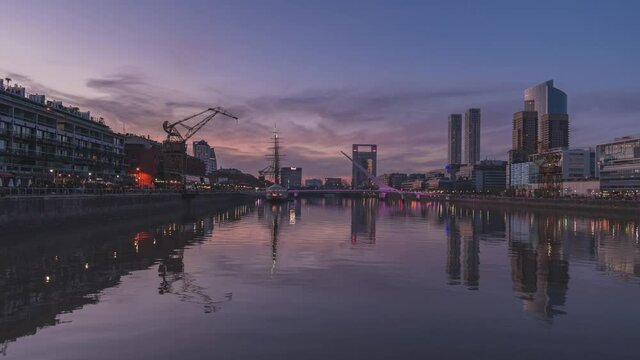 Timelapse Atardecer en Puerto Madero- Buenos Aires- Argentina 